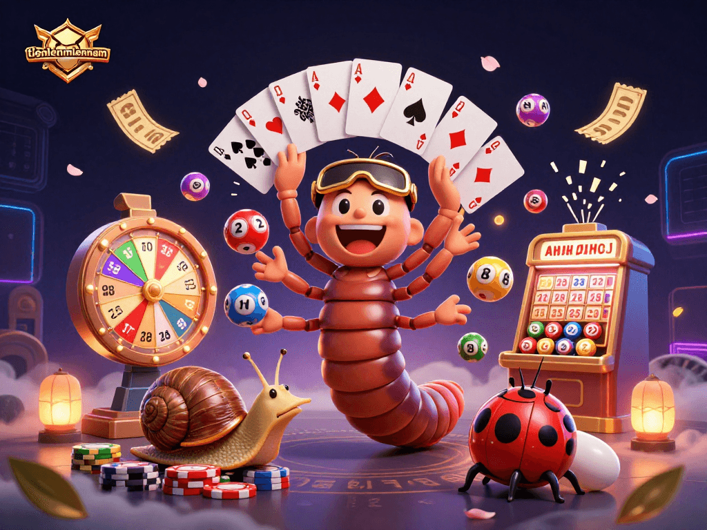 Experience the thrill of gaming with tienlenmiennam illustrated by a dynamic casino scene.