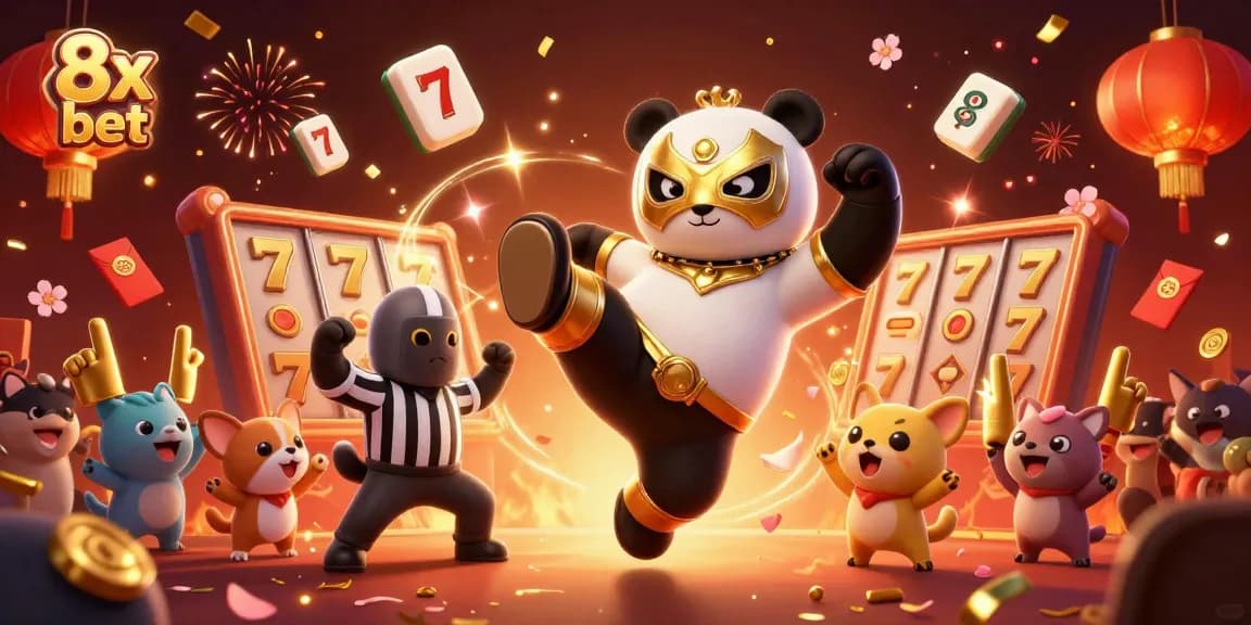 Engage with exciting gaming action at 8x bet while witnessing a panda wrestler live