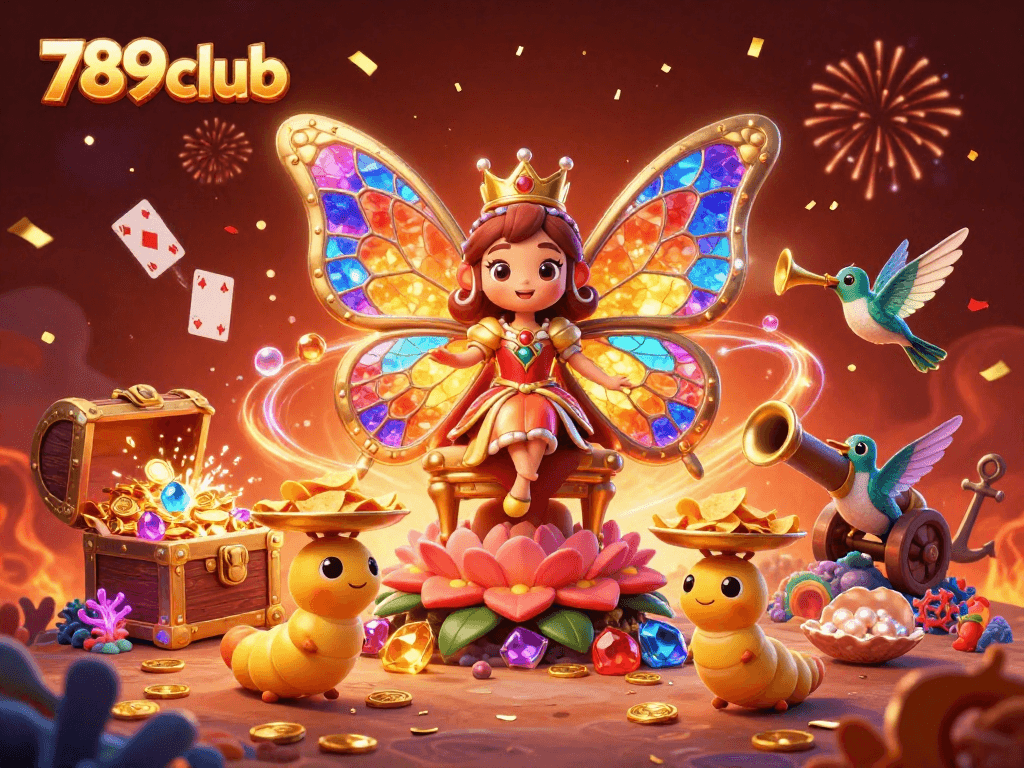 Experience the magic of 789club with colorful 3D casino elements and celebratory details.