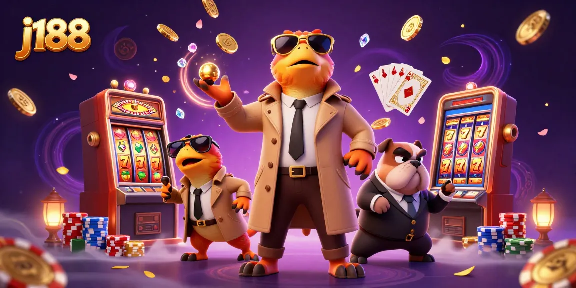 Experience excitement at j188 with raptors entering a VIP casino lounge in this engaging digital illustration.