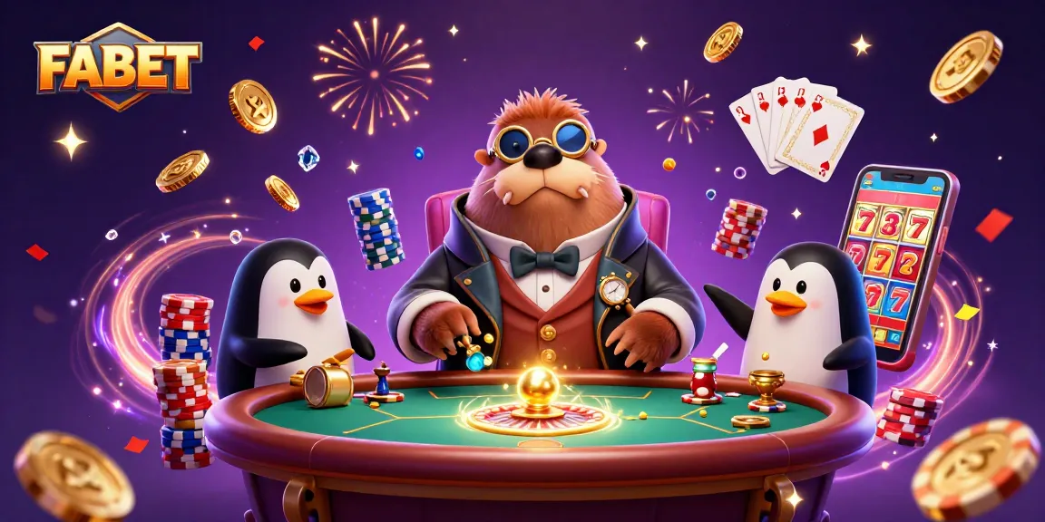 FABET brings excitement with a jolly walrus playing poker in an underwater casino scene.