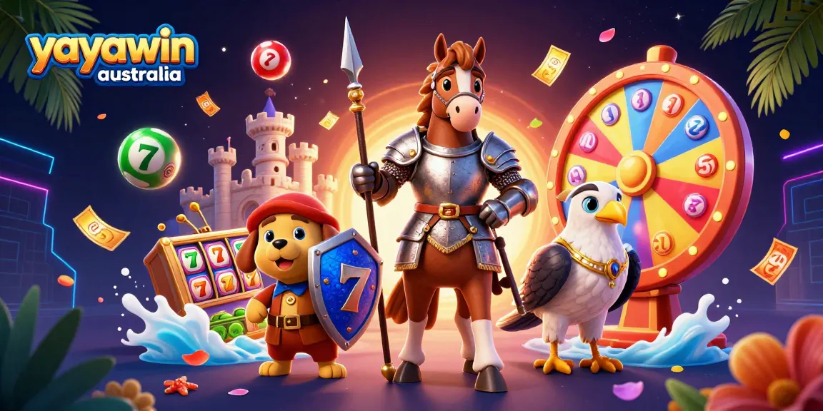 Experience the thrilling action at yayawin australia with a captivating illustration of games and characters.