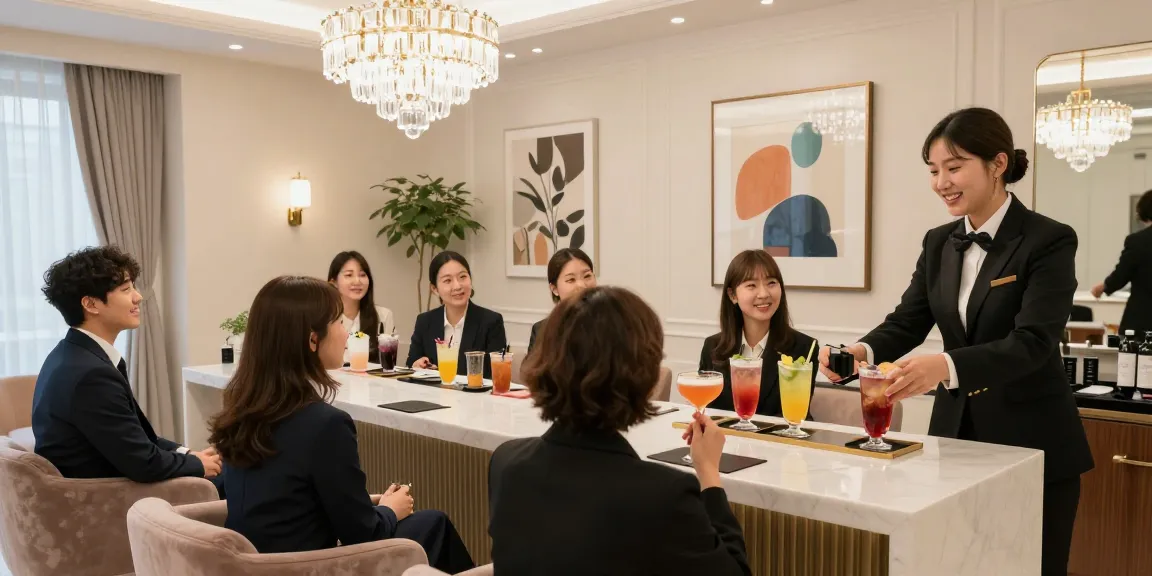 강남구구단의 고급스러운 룸살롱 내부, 유쾌한 대화가 오가는 전문직 종사자들이 있는 장면