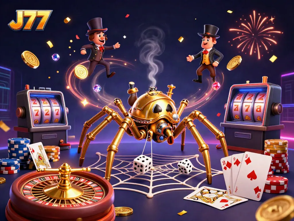 Experience irresistible jackpots at J77 with this vibrant, engaging casino illustration.