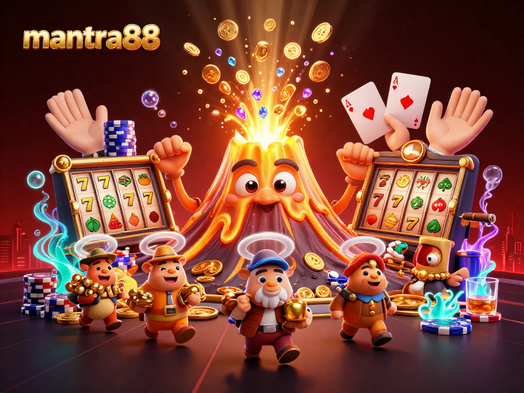 Experience mantra88's thrilling jackpot with dynamic scenes from a vibrant casino world.