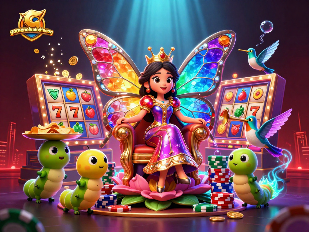 Spin to win big at gamenohudoithuong's jackpot slot game with vibrant characters and glimmering jackpots.