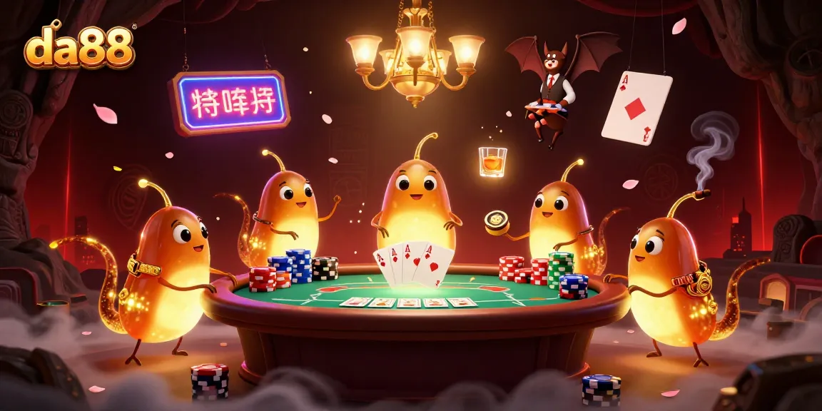 Light up your game with da88's vibrant cartoon casino scene showcasing poker action.