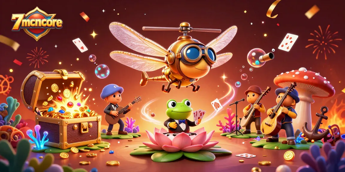 Experience the thrill of 7mcnscore as the dragonfly pilot hovers above a lily pad casino!