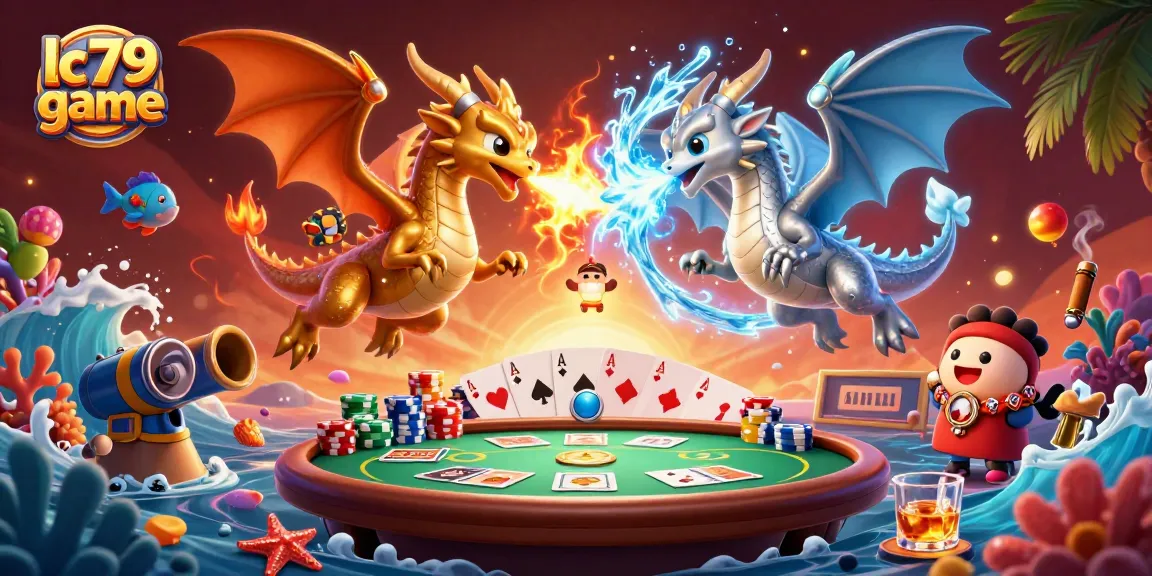 Chơi game bắn cá tại lc79 game với hình ảnh rực rỡ của rồng và nhiều yếu tố đặc trưng.