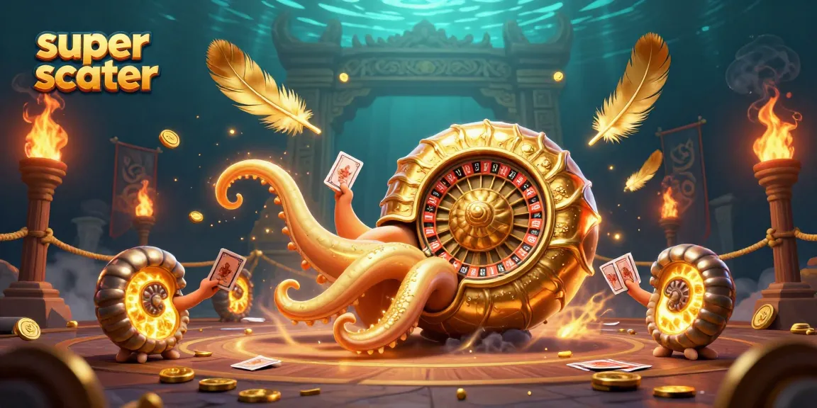Experience super scatter action with a colorful nautilus casino scene filled with excitement and detail.