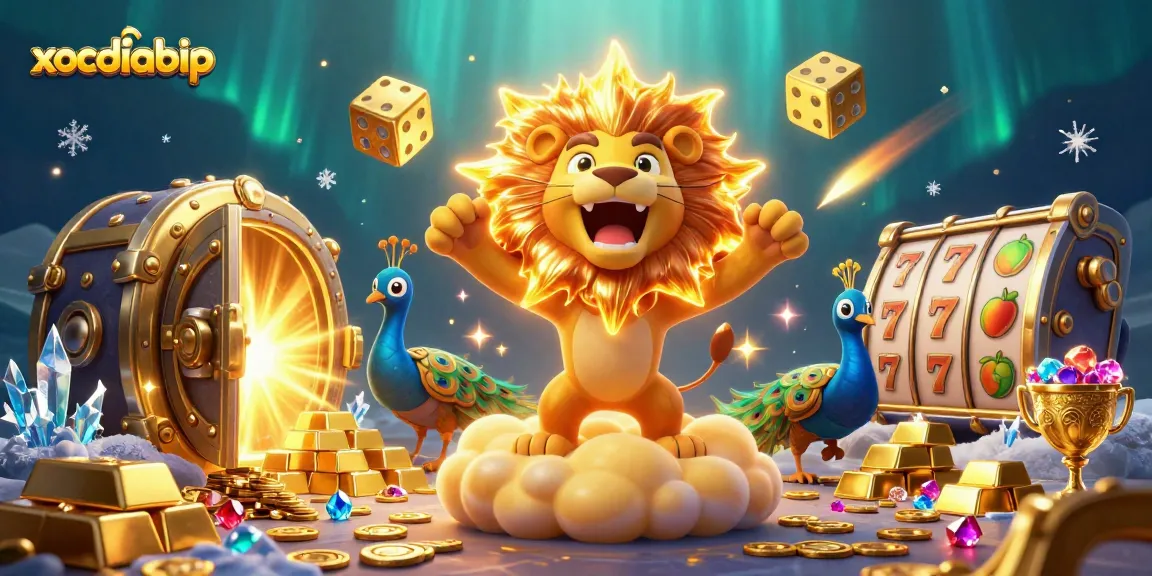 Experience thrilling jackpots with xocdiabip in a vibrant casino scene featuring golden treasures and games.