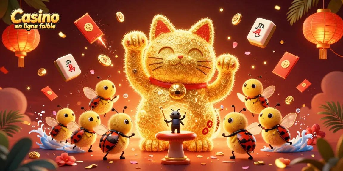 Experience the magic of Casino en ligne fiable with vibrant casino symbols and a lucky cat.