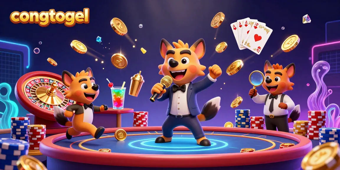Experience congtogel excitement with lively hyenas in a dynamic casino scene filled with winning energy.