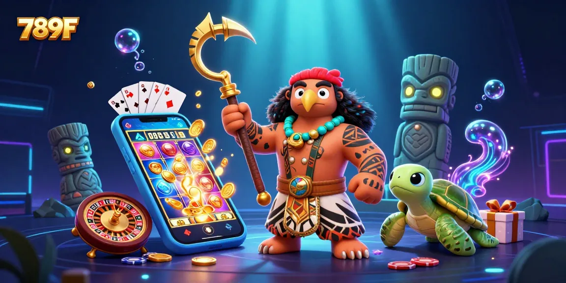 Engage with thrilling slot games at 789F featuring a Maui demigod and exciting casino elements.