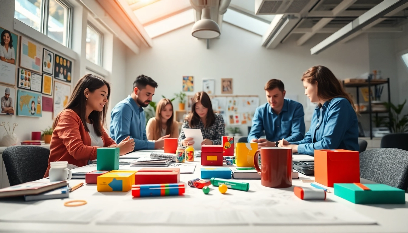 Effective packaging design agency Melbourne collaborating in a creative workspace with innovative prototypes.