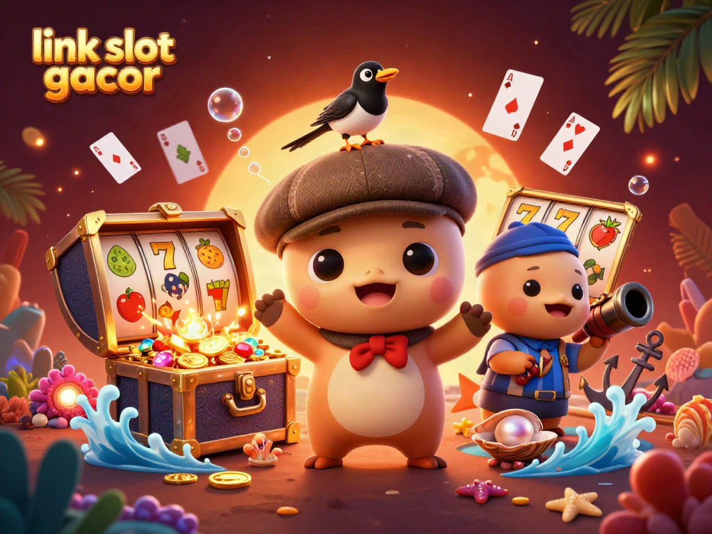 Experience link slot gacor action with vibrant characters and casino elements in a rich underwater scene.