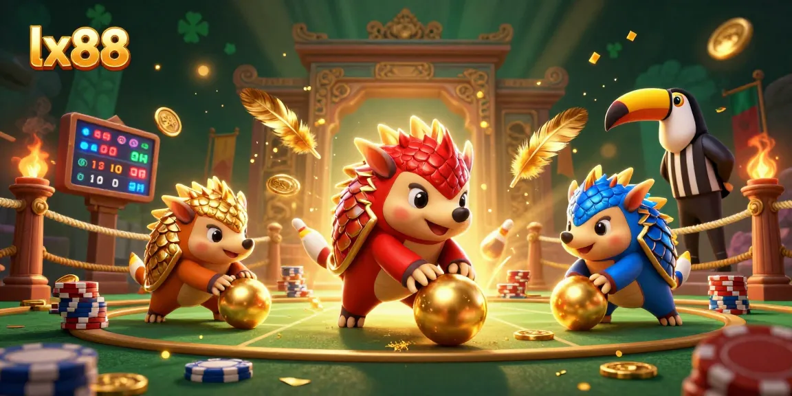 Engage with lx88 casino adventures as rival pangolins compete in a vibrant gaming arena filled with gold
