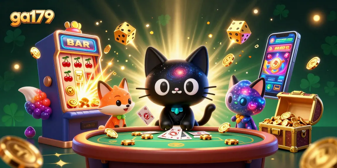 ga179 engages players with cosmic themes and vibrant gambling elements in a rich 3D scene.