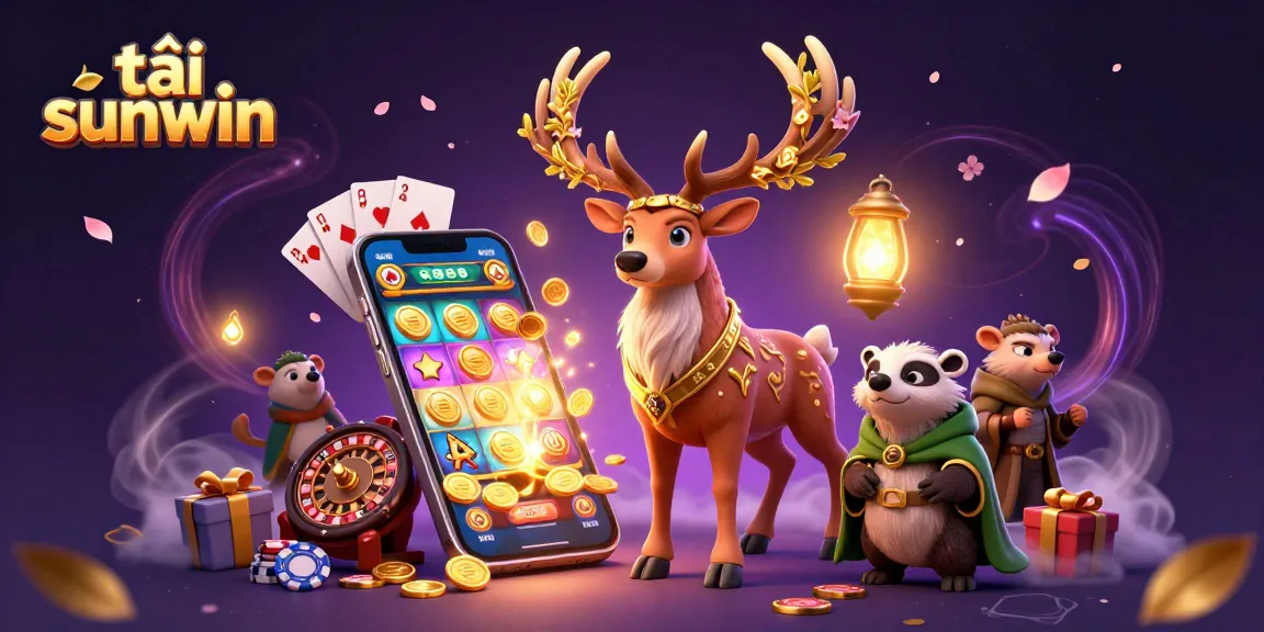 Experience the excitement of tải sunwin with a vibrant 3D gaming scene featuring engaging characters and dynamic casino elements.