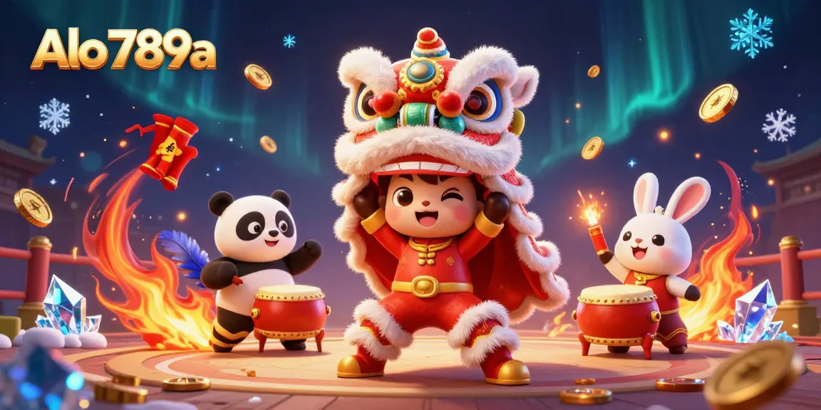 Experience the thrill of cockfighting at Alo 789a with vibrant characters, lively decorations, and dynamic action.