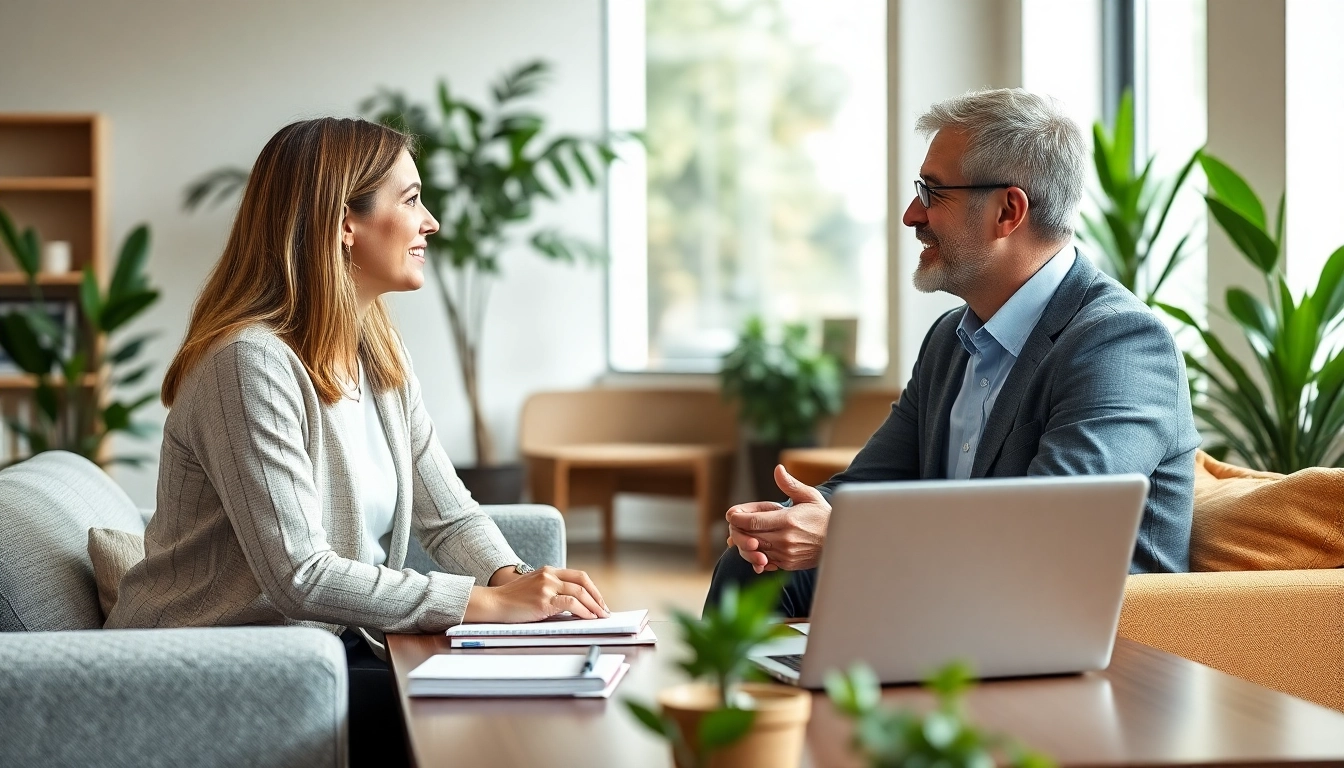 Engaged career coaching session highlighting effective Career Coaching in a professional office setting.