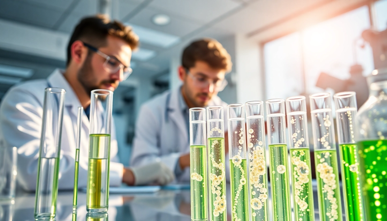 Explore Branch Peptides in a professional lab setting with scientists analyzing research data.