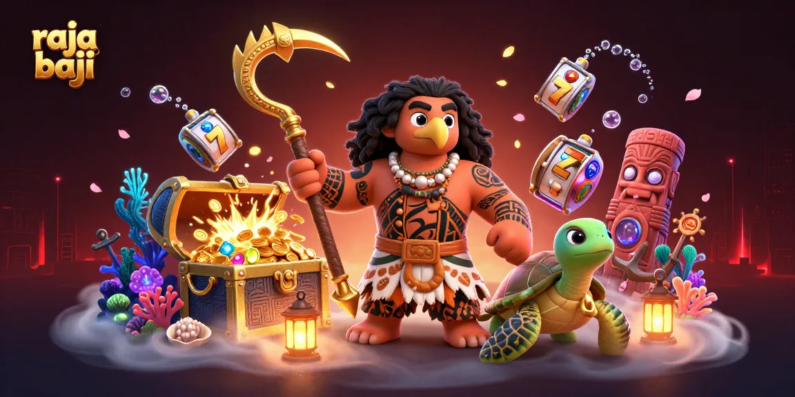 Experience thrilling slots at raja baji with this vibrant 3D casino illustration featuring treasures.