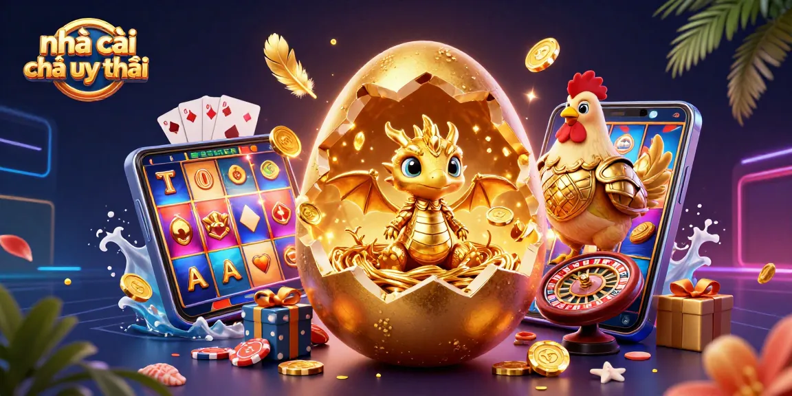 Experience the excitement at nhà cái nào uy tín with vibrant golden dragon and gaming elements.