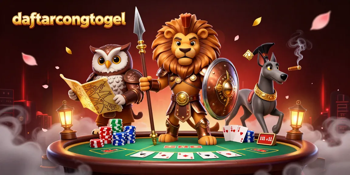 Engage with daftarcongtogel as a Spartan lion, owl strategist, and greyhound messenger dominate a thrilling poker scene