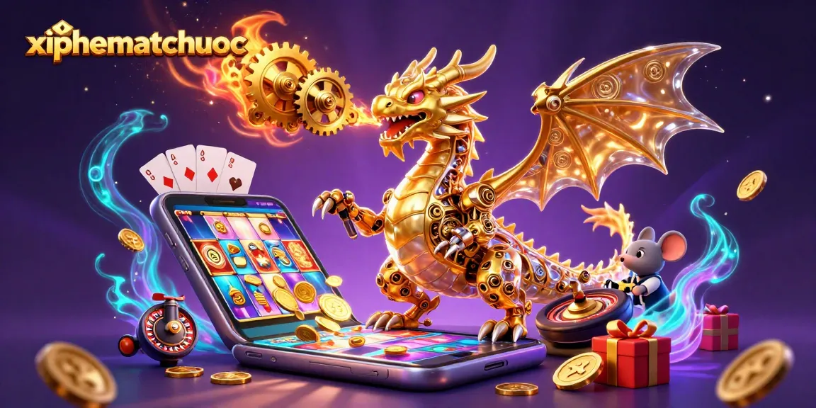 Engage in thrilling xiphematchuoc action with a golden dragon and exciting casino elements.