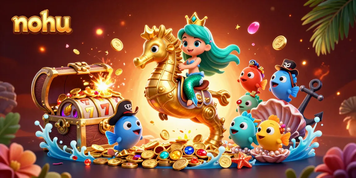 Experience thrilling nohu adventures with colorful mermaids, gold coins, and exciting slot game reels.
