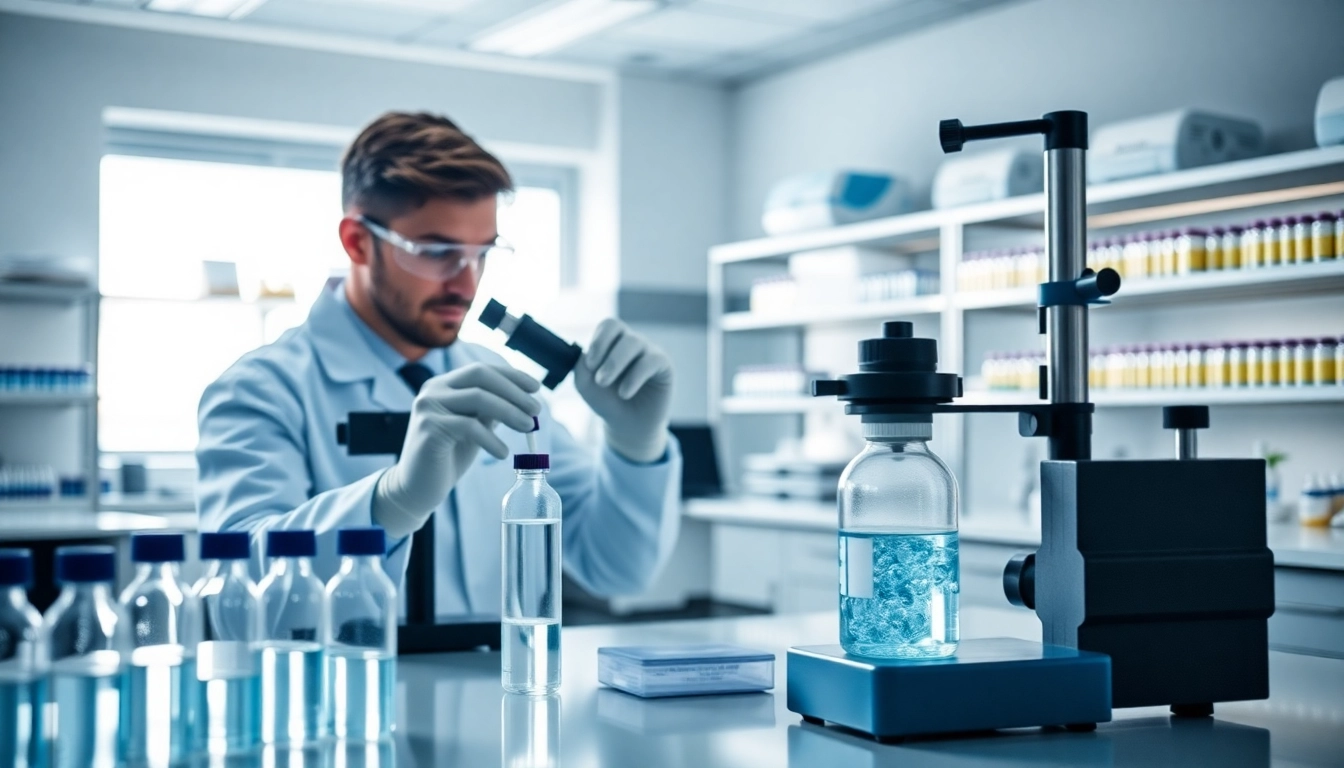 Analyze research peptides with clarity and precision at a professional lab setting.