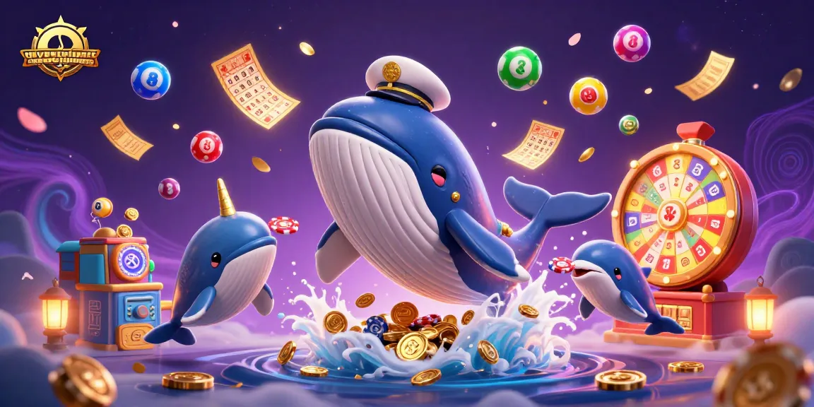 Experience the excitement of quyetchientienthuong with a whale breaching through coins and playful dolphins.
