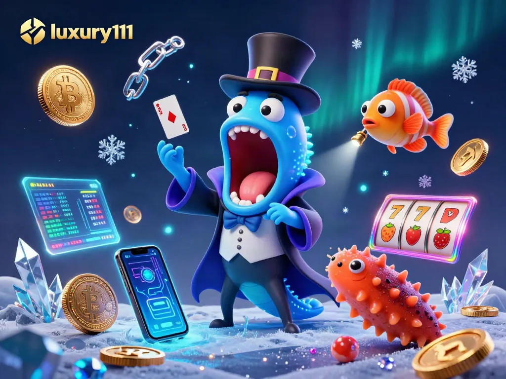 Experience thrilling gameplay with luxury111 as the animated deep-sea characters engage in magical casino antics.