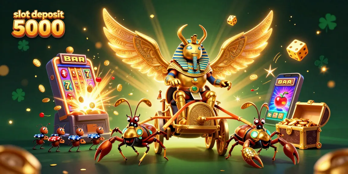 Experience the excitement of slot deposit 5000 with colorful casino games and vibrant jackpot elements.