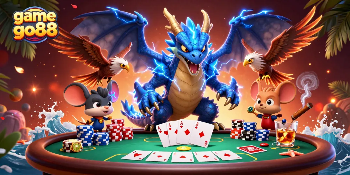 Engage with thrilling game go88 action featuring a vibrant poker scene with dynamic characters.
