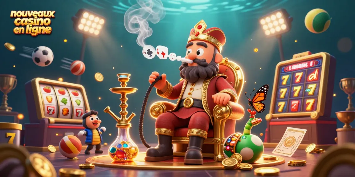 Découvrez les nouveaux casinos en ligne avec un maître narguilé en illustration 3D captivante.