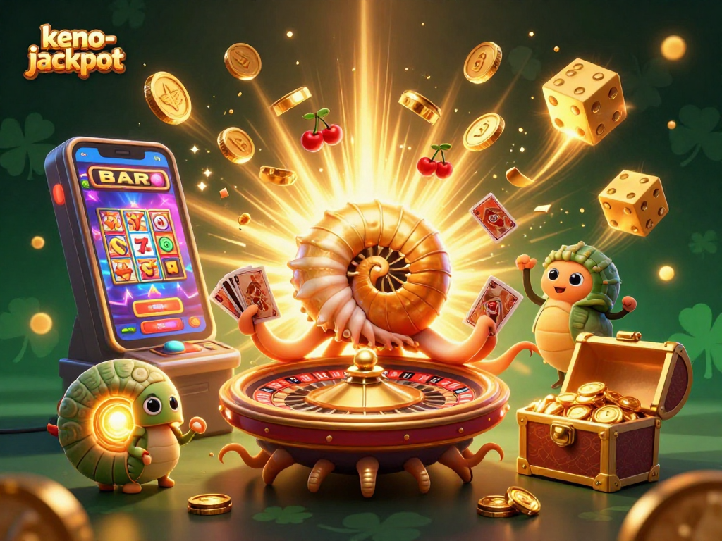 Experience thrilling wins with keno-jackpot’s exciting gameplay; vibrant scene showcasing casino elements.