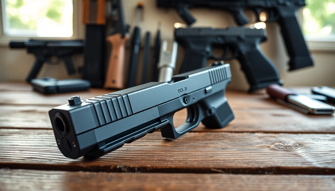 Showcasing the glock 48 mos slide with detailed craftsmanship and sleek design.