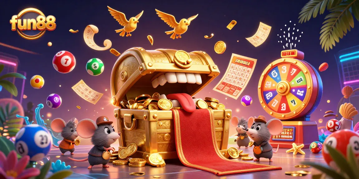 Engage with fun88's vibrant online casino world featuring dynamic lottery elements and golden treasures!