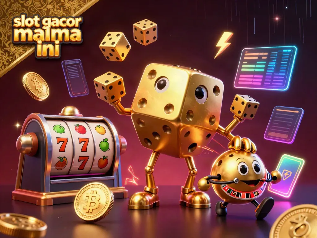 Experience the vibrant world of slot gacor malma ini with animated casino elements and dynamic illustrations.