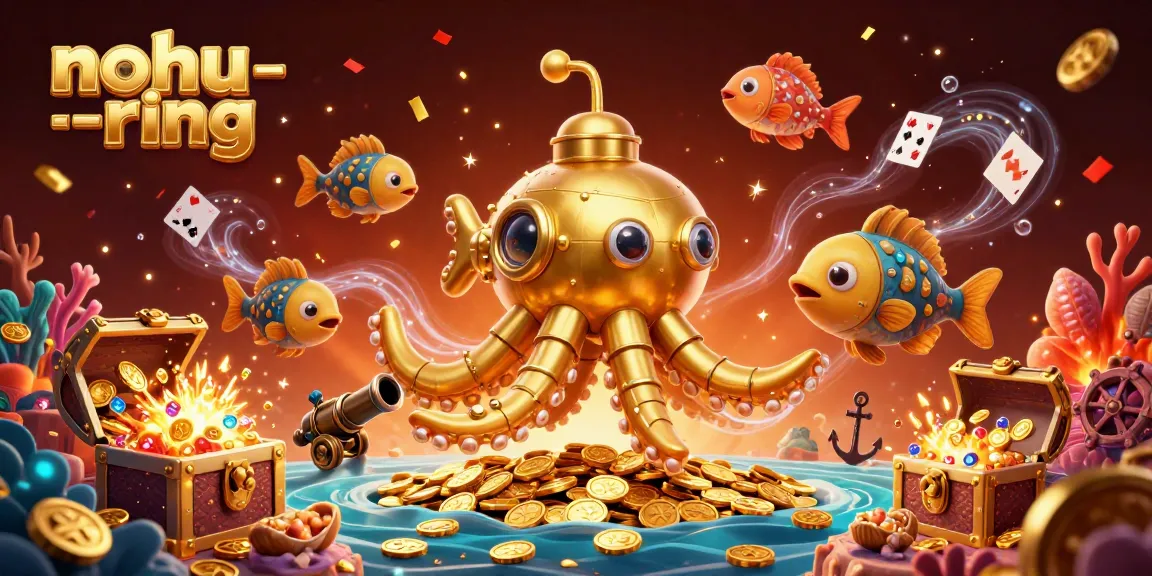 Engage with the nohu-ring jackpot adventure, surrounded by golden coins and magical treasures.