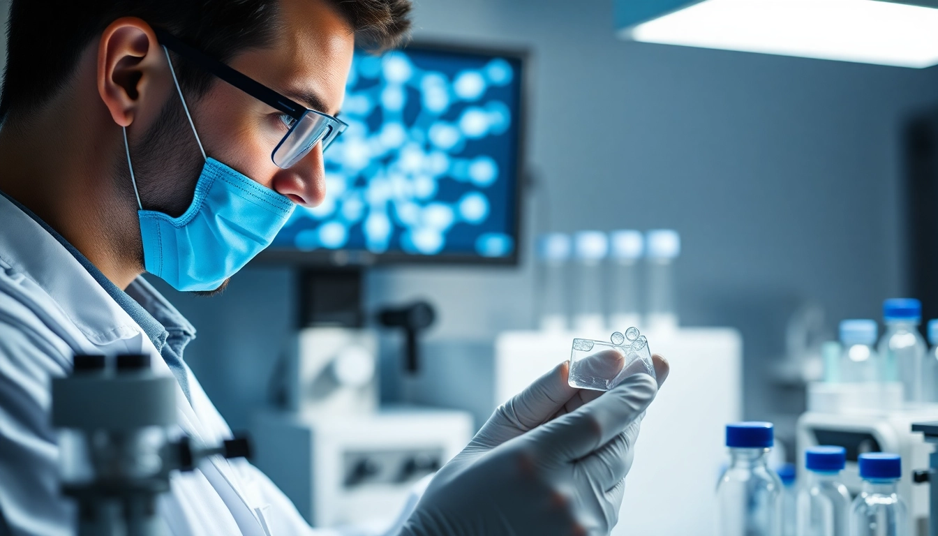 Explore peptides for sale in a professional lab setting with detailed molecular analysis.