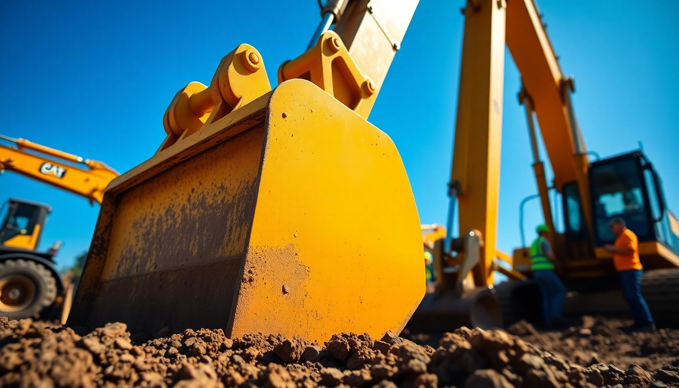 Excavator digging at a construction site, showcasing its powerful features and active use.