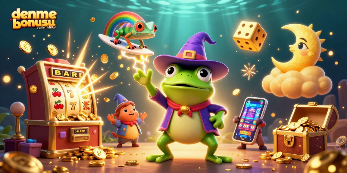 Engage with deneme bonusu veren siteler showcasing a vibrant 3D casino scene filled with jackpot elements.