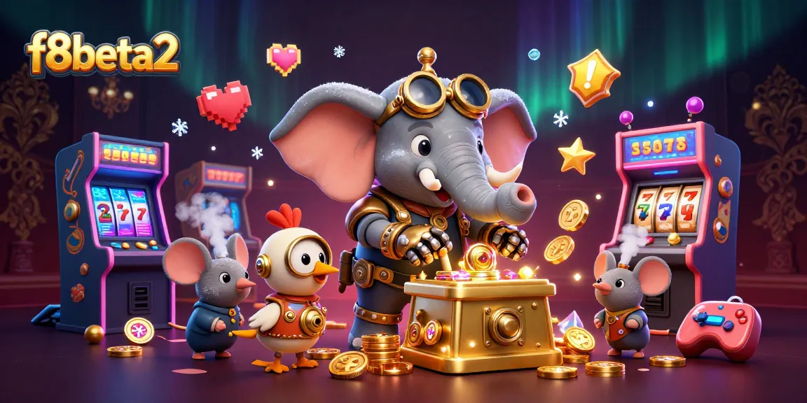 Spin to win with the f8beta2 steampunk elephant at a vibrant online casino backdrop.