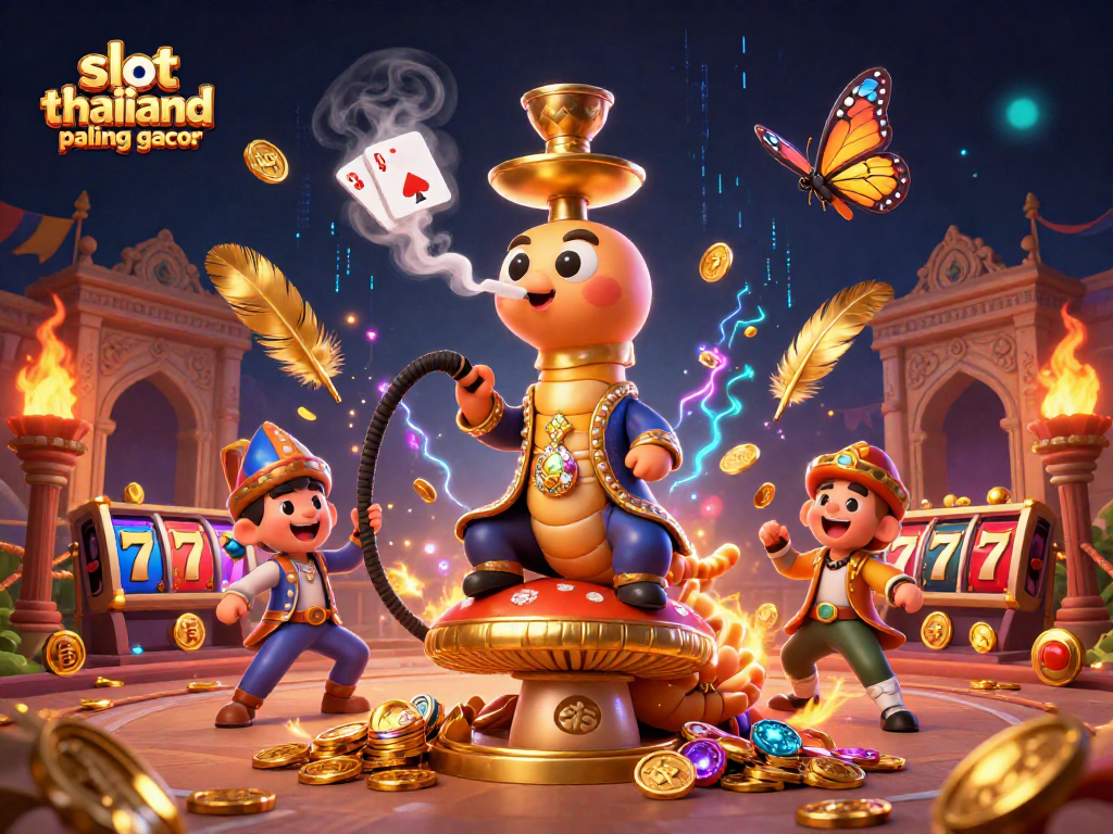 Experience the thrill of slot thailand paling gacor with vibrant slot reels in this dynamic 3D casino illustration.