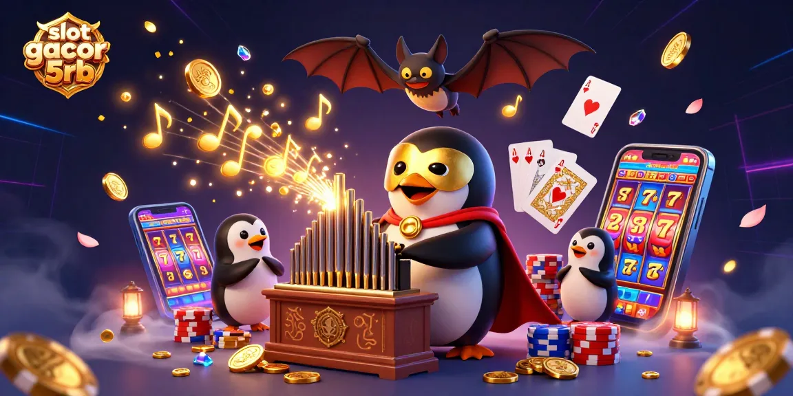 Experience the thrill of slot gacor 5rb with a vibrant 3D casino scene filled with action.