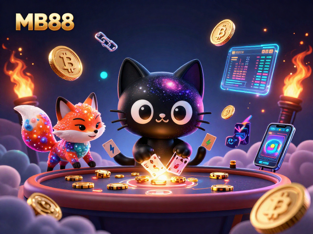 Engage in thrilling gameplay with MB88 as the dazzling cosmic casino comes alive with vibrant characters.