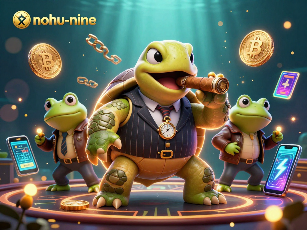 Engage in thrilling gameplay at nohu-nine, featuring a massive turtle in a mobster suit.